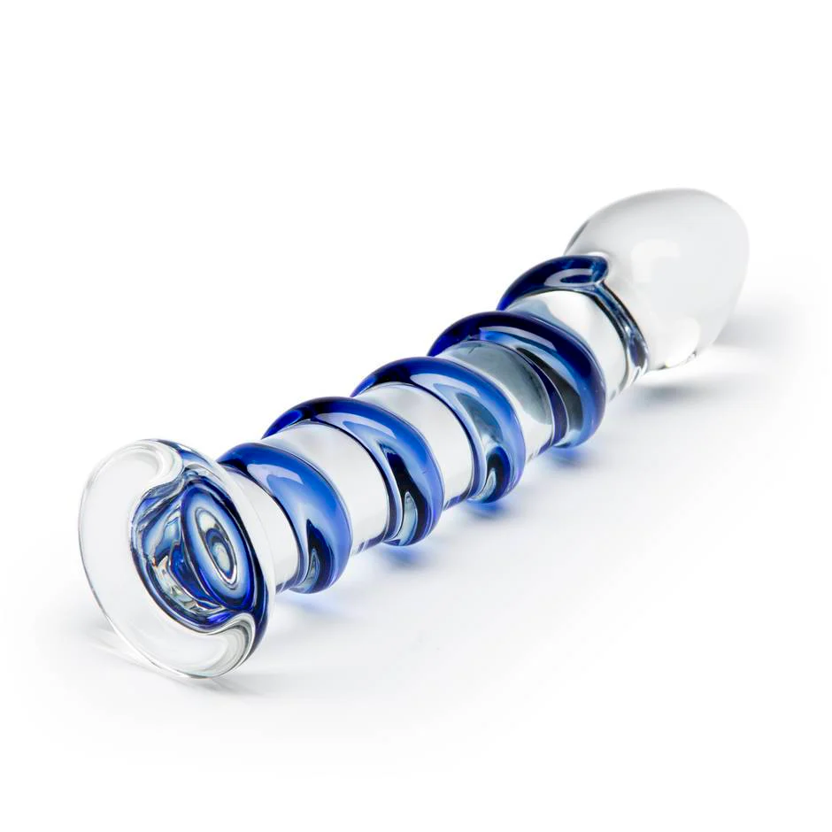 7 Inch Textured Glass Dildo - Great For Temperature Play! - Image 3