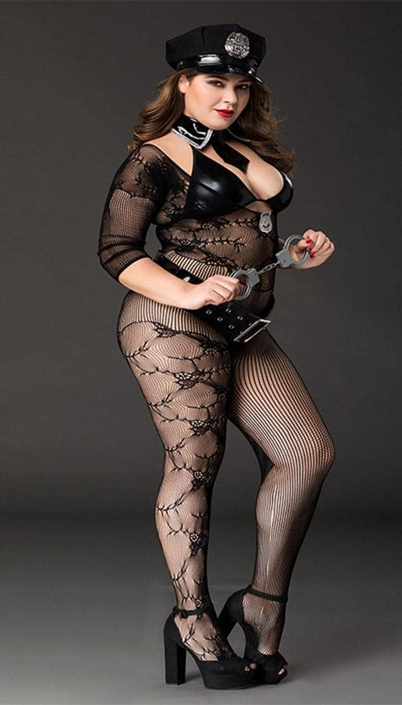 Sexy and Cuffed - Bodystocking Police Costume - Image 3