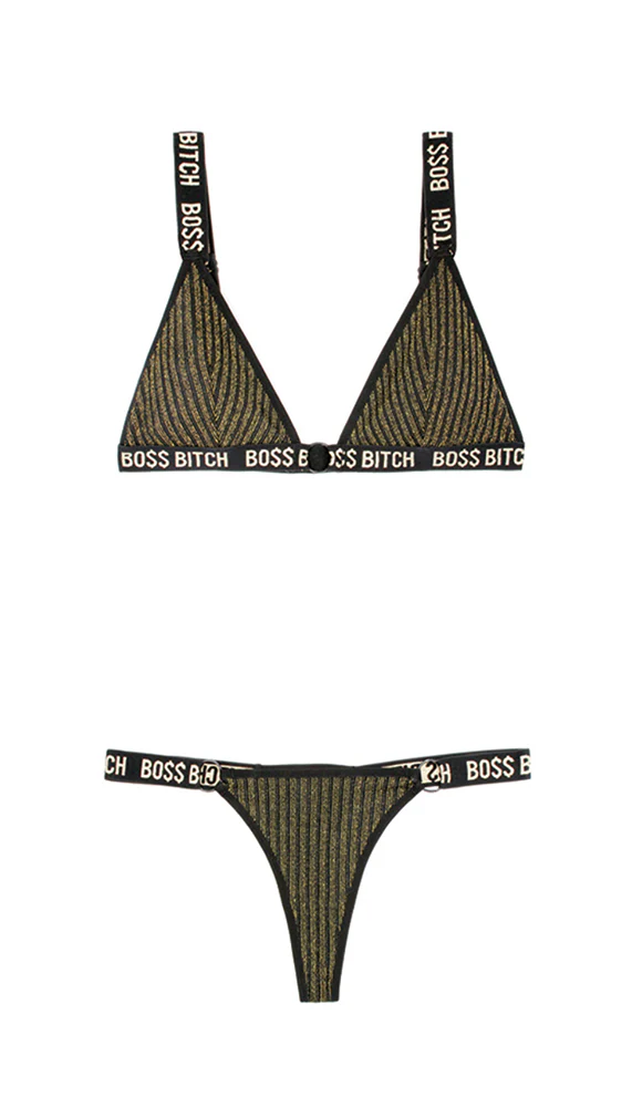 BO$$ Bitch Bralette & Thong Panty Set - Image 4