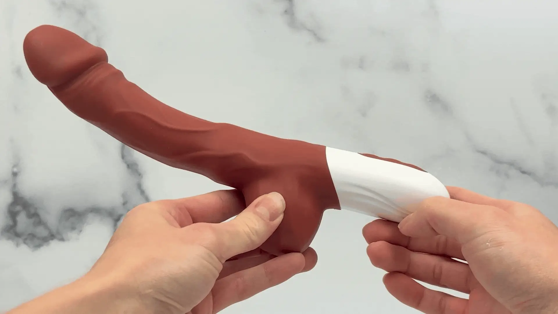 Cocoa Bliss - Curved Silicone Thrusting & Vibrating Dildo - Image 2