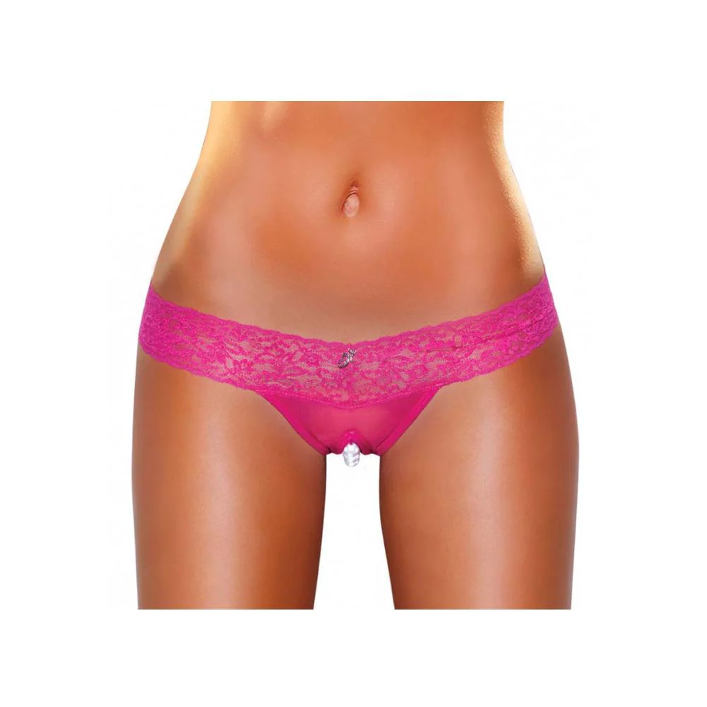 Crotchless Stimulating Panties With Pearl Pleasure Beads - Image 3
