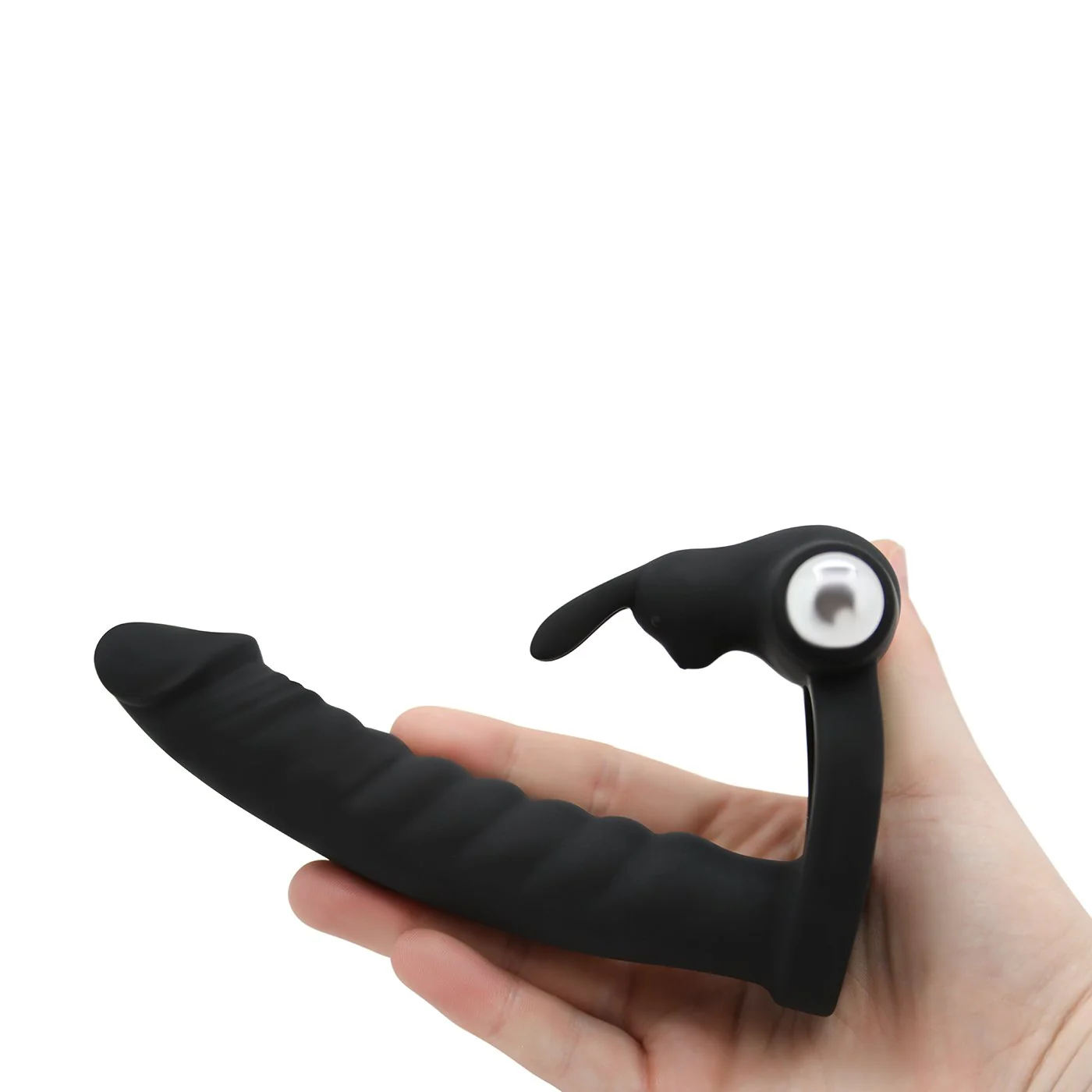 Triple Pleasure Silicone Dual-Penetrating Cock Ring - Image 8