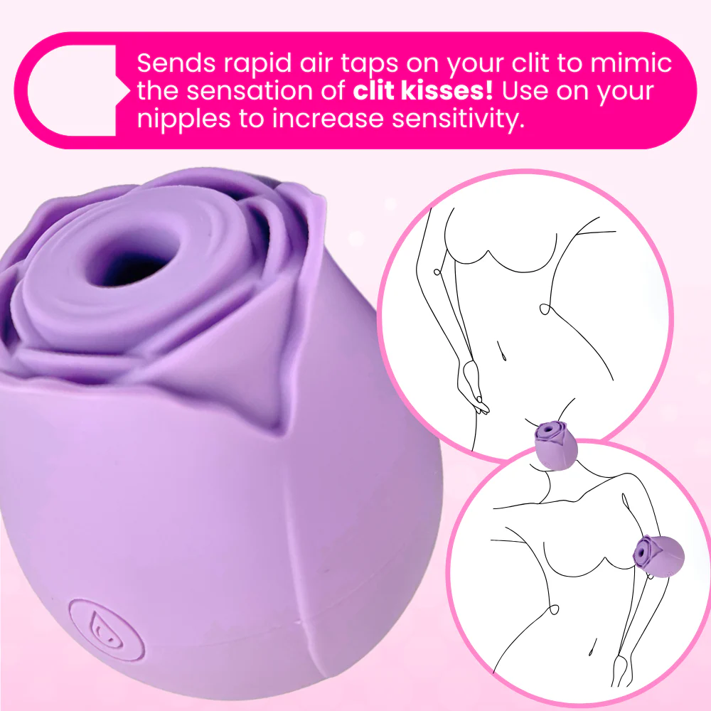 FREE #1 Selling Rose Sex Toy Air Pulse Stimulator in Lavender or Black - Image 3