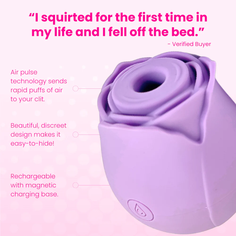 FREE #1 Selling Rose Sex Toy Air Pulse Stimulator in Lavender or Black - Image 4