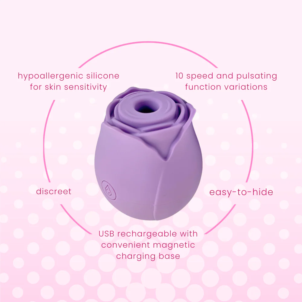 FREE #1 Selling Rose Sex Toy Air Pulse Stimulator in Lavender or Black - Image 5