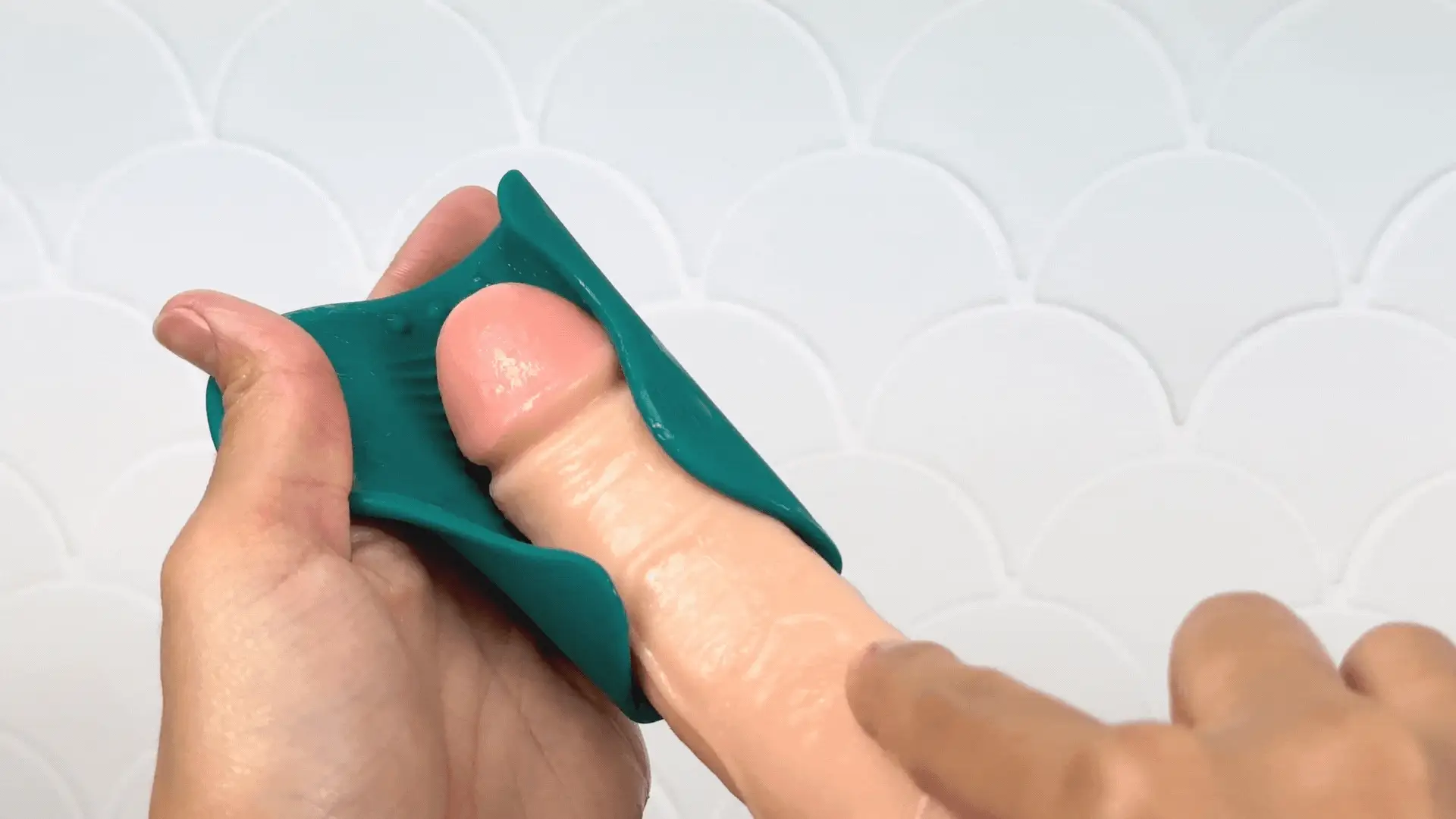 Vibrating Ribbed Silicone Penis Gripper Stroker | Rechargeable HJ & BJ Aide - Image 6