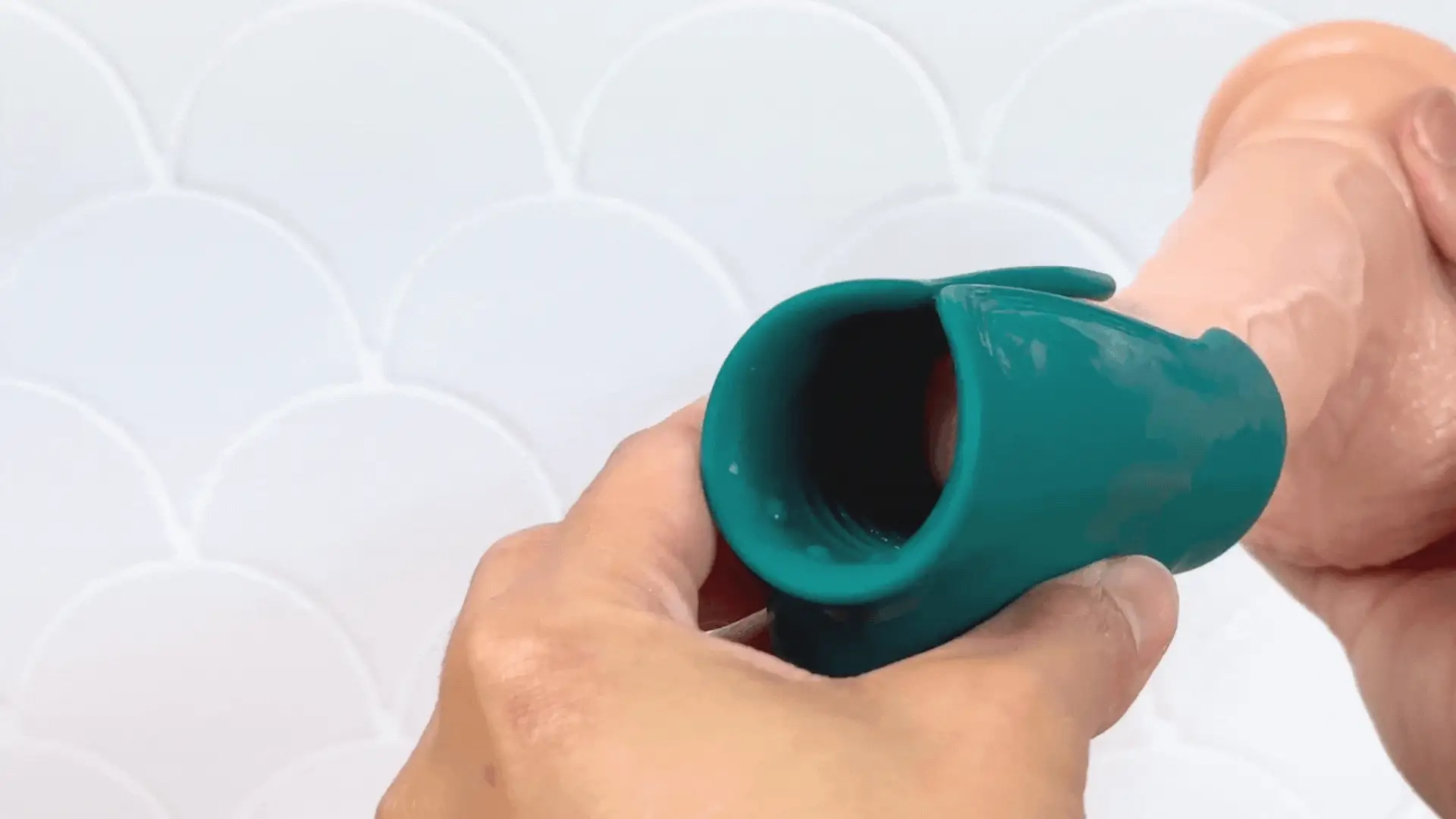 Vibrating Ribbed Silicone Penis Gripper Stroker | Rechargeable HJ & BJ Aide - Image 8