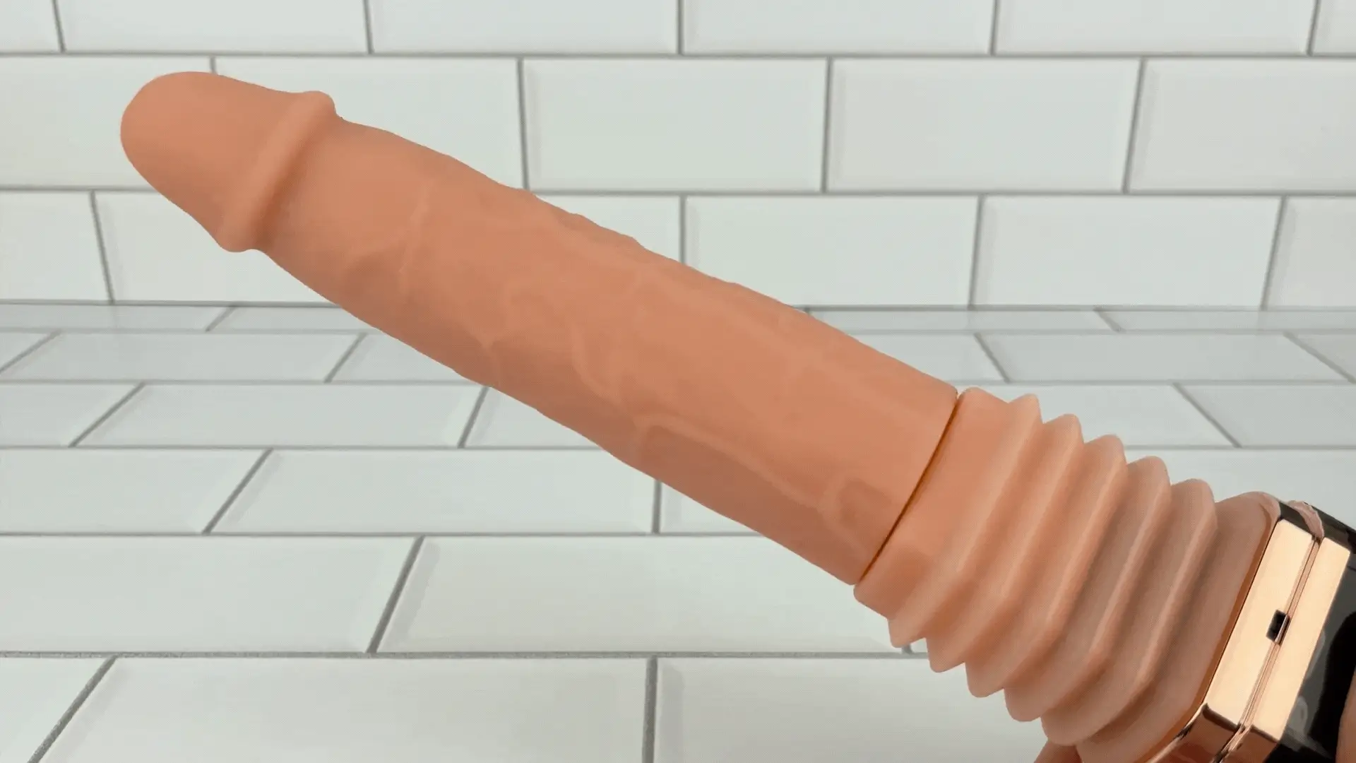 Hands-Free Thrusting & Vibrating Silicone Dildo - Includes Suction Cup Compatible Attachment! - Image 2