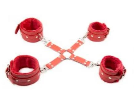 Hog Tie Restraint With Faux Fur Cuffs - Image 9