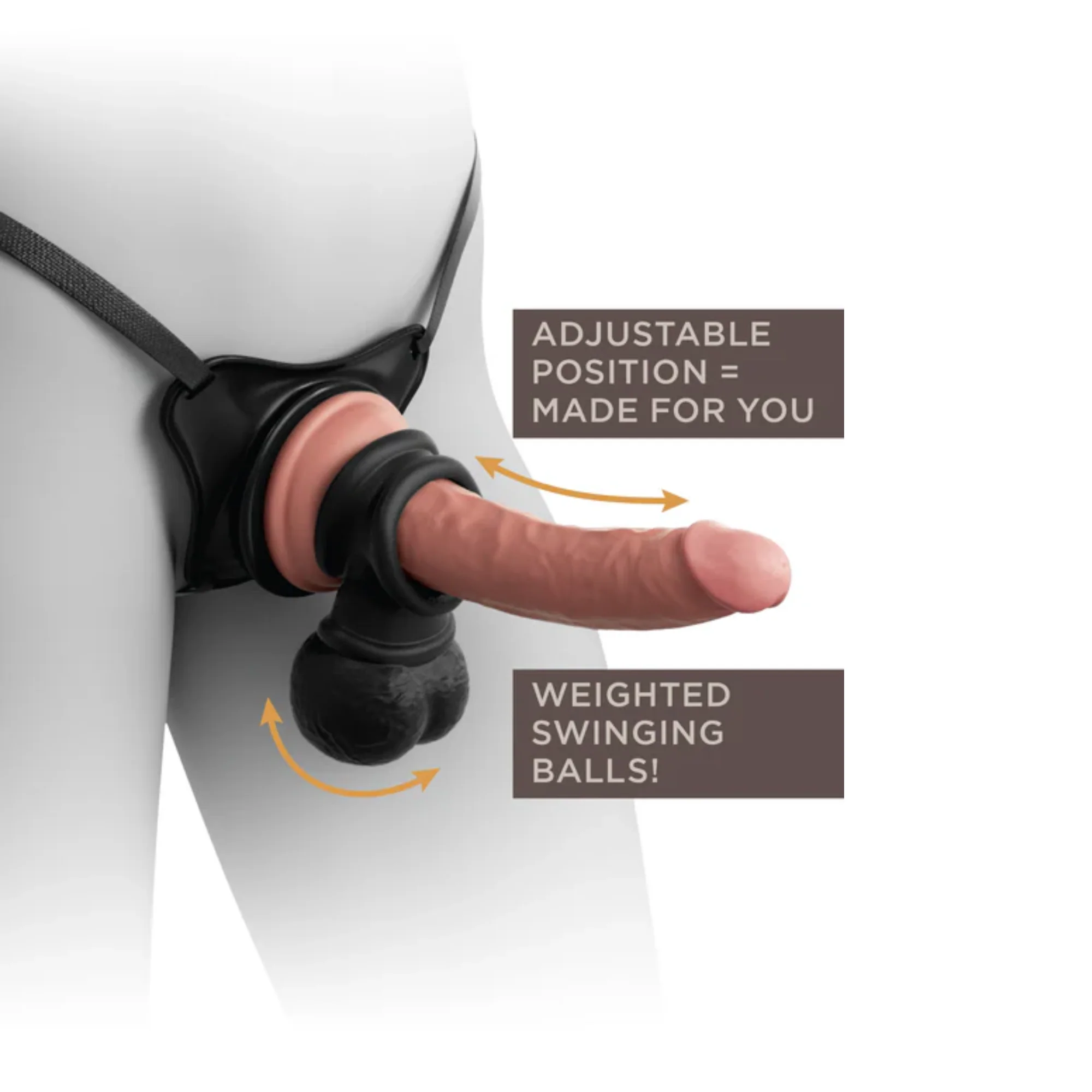 King Cock Deluxe Silicone Body Dock Strap-on Kit with Swinging Balls and 8" Dildo - Image 9