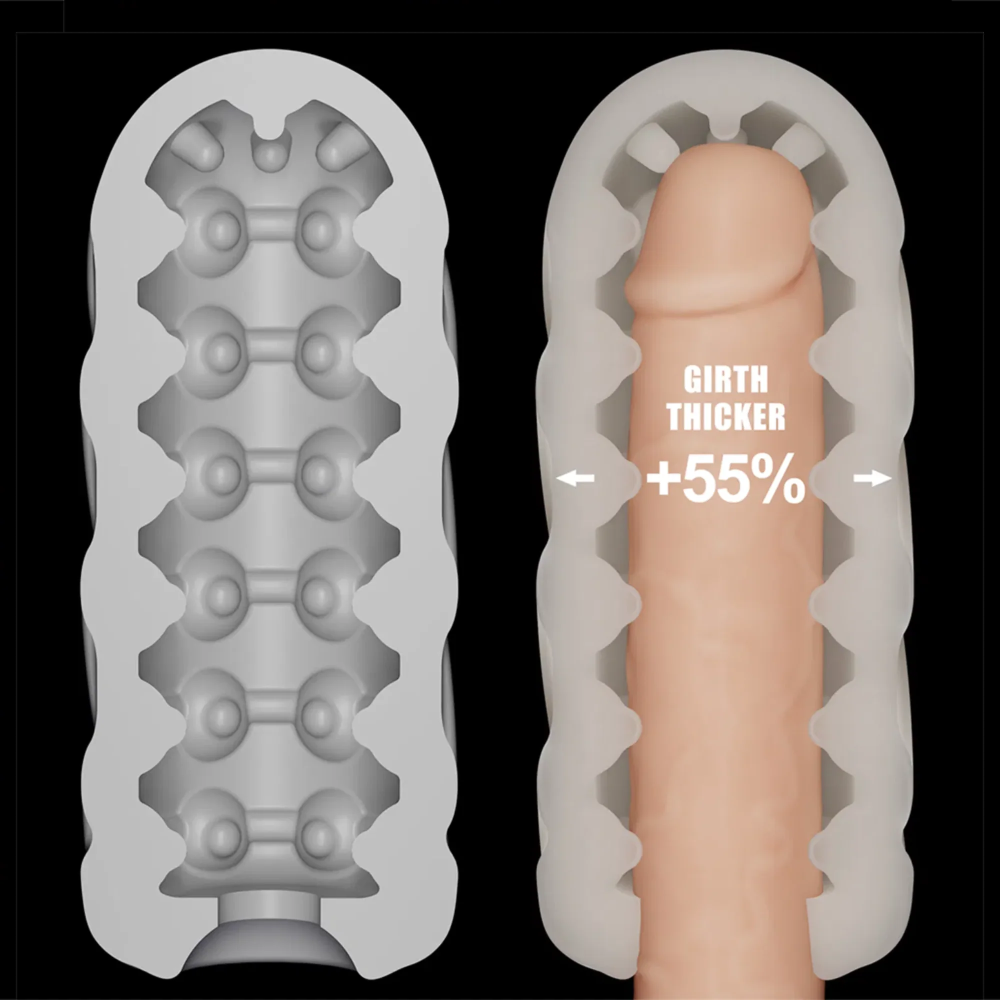 Knights Ring Vibrating Dual Purpose Sleeve-Spiral - Image 13