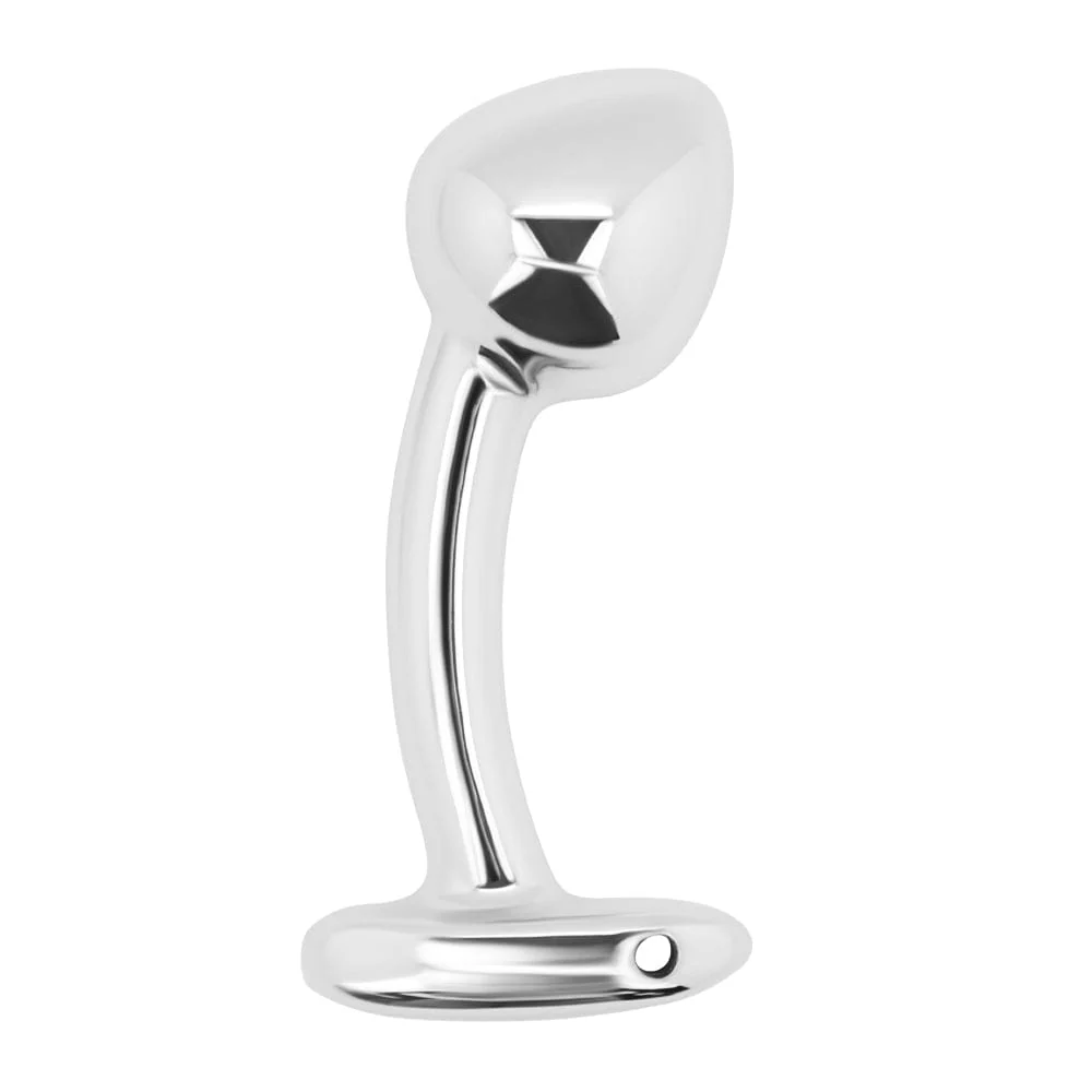 Metal Weighted Prostate Pull Bead Plug With Curved Handle
