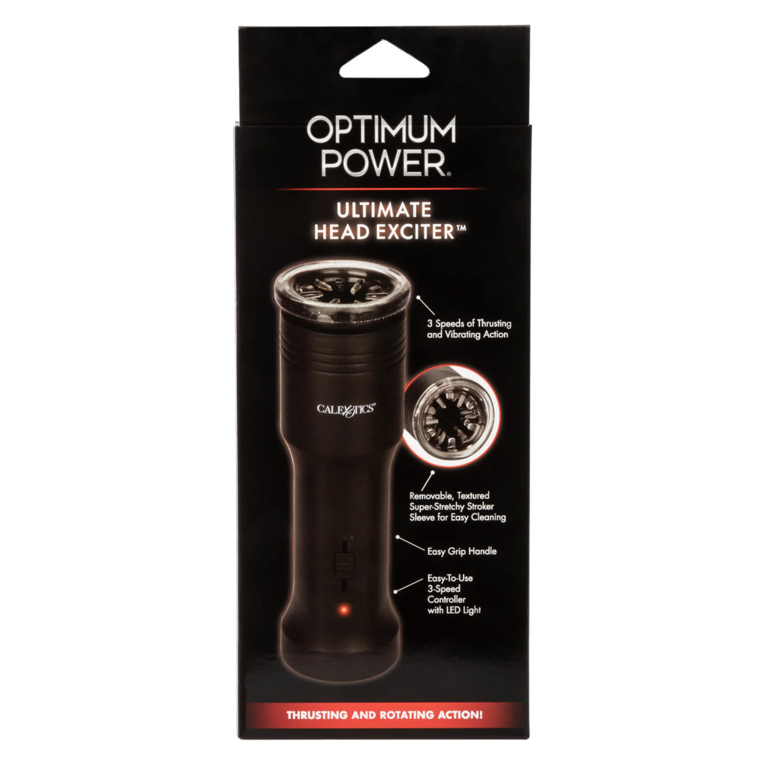 Optimum Power Ultimate Head Exciter Rotating Vibrating Masturbator - Black - Image 4