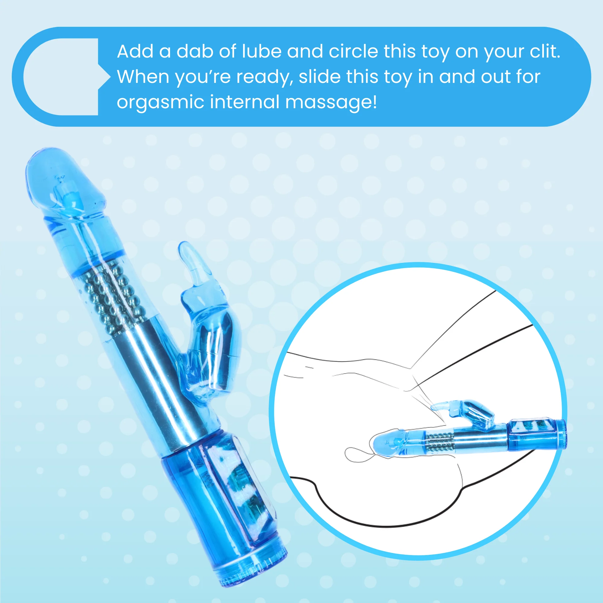 Rabbit Vibrator With 5 Rows Of Rotating Beads - Image 3