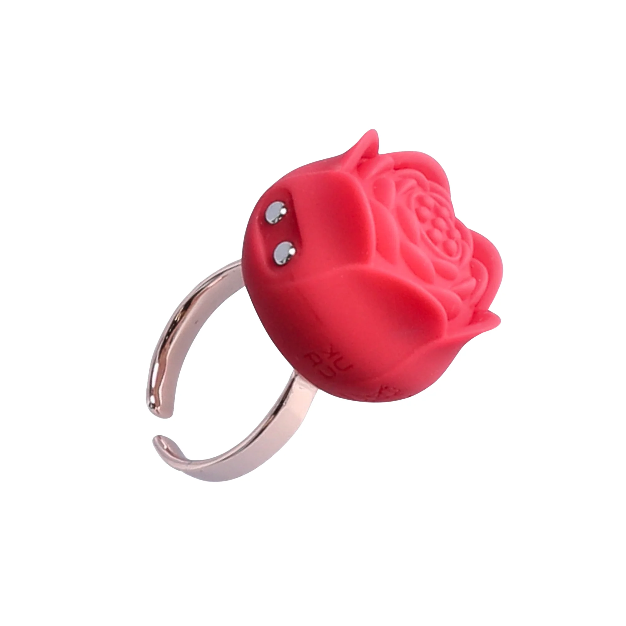 Rose Nubby Silicone Finger Ring Vibrator - Discreet Pleasure On-The-Go! - Image 6