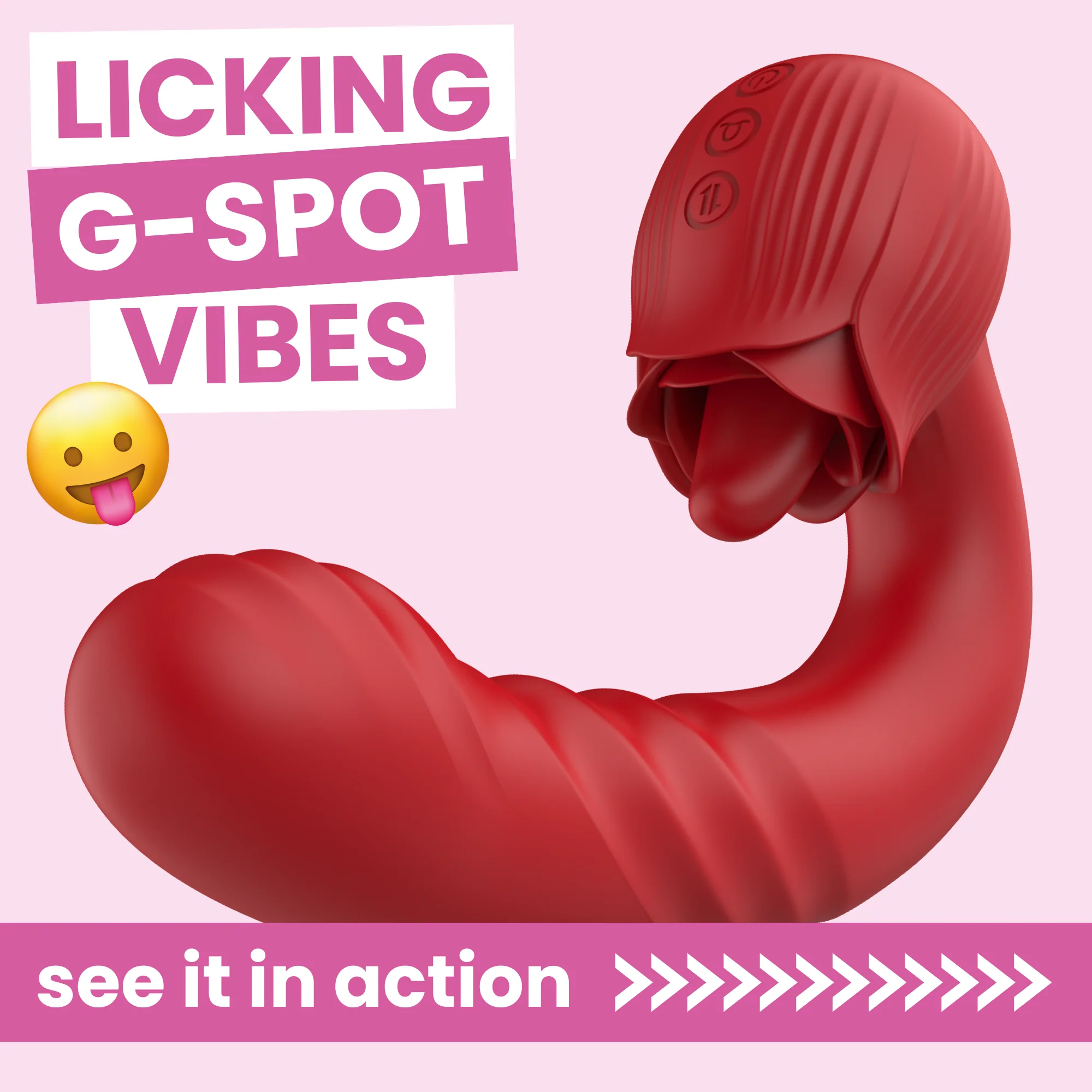 Rose Tongue Thruster Silicone Women's Sex Toy
