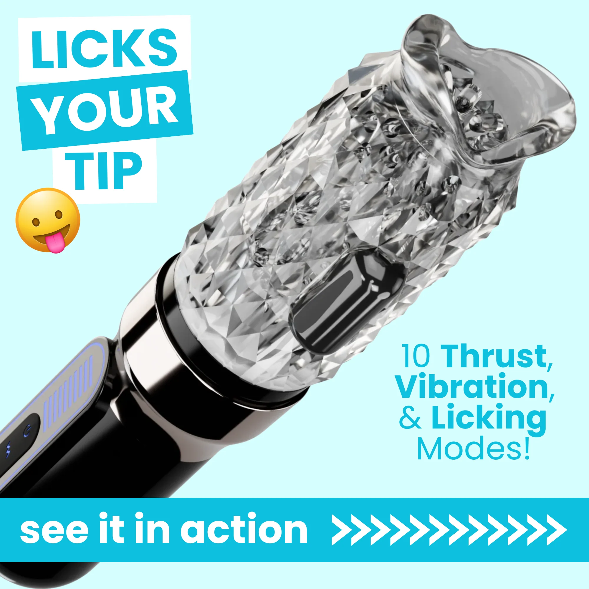 Automatic Vibrating Male Masturbator - Licks, Thrusts, & Rotates Around Your Shaft!