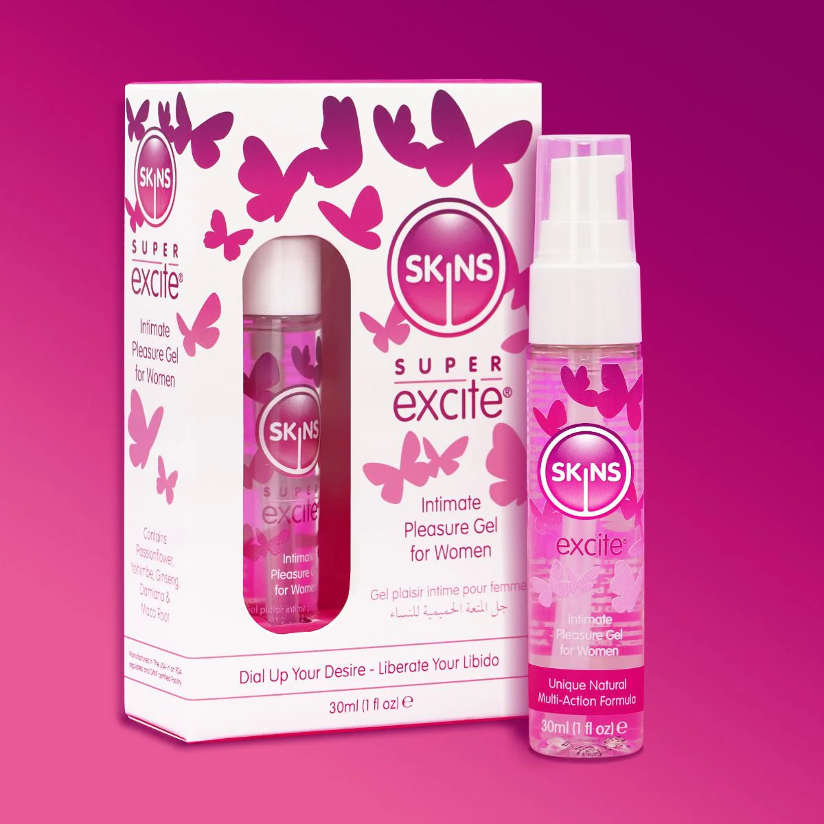 Skins Super Excite Clitoral Stimulation Gel 1 Fl oz (30ml) - Image 2