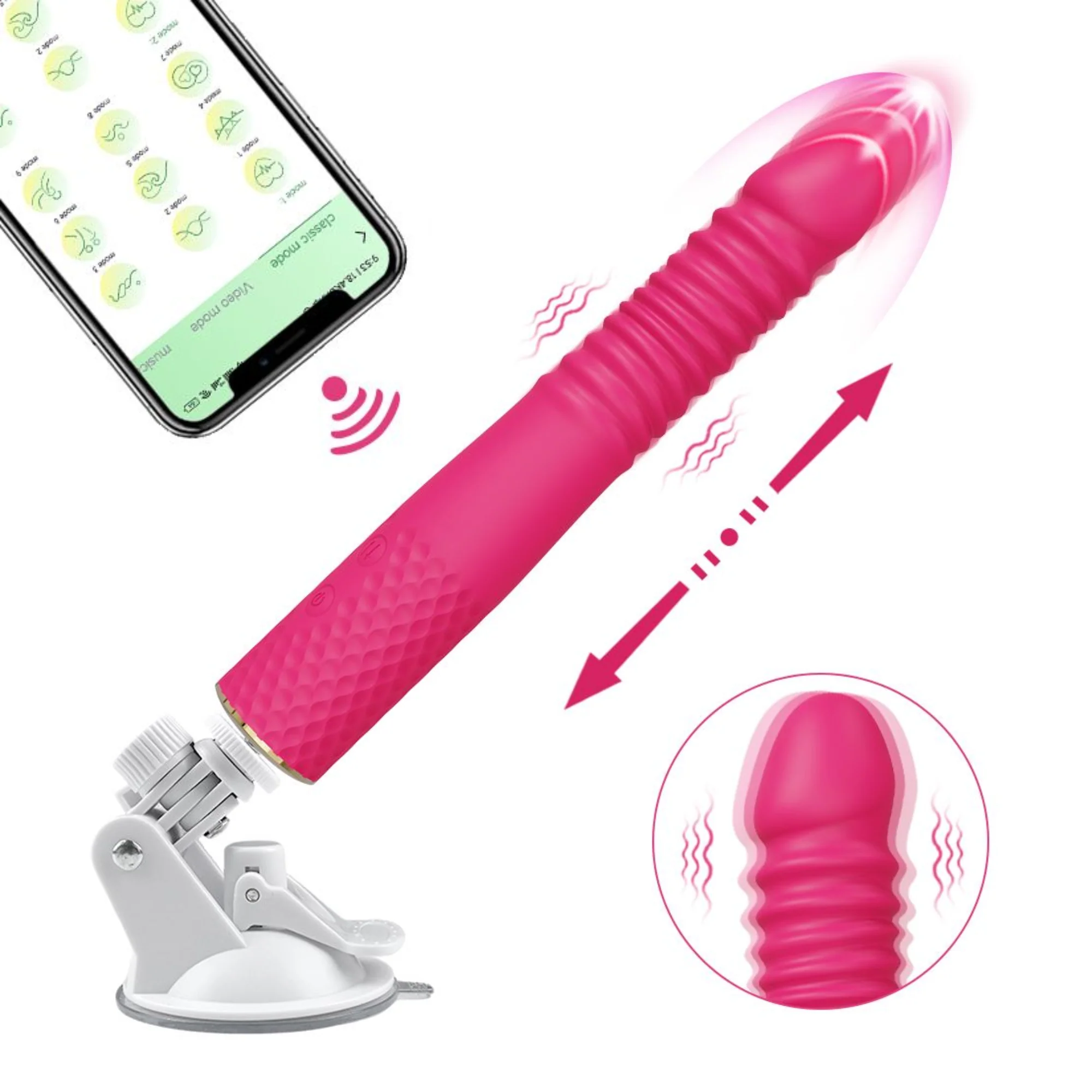 Thrusting and Vibrating Suction Cup Dildo - Easy, Deep, Hands-free O's! - Image 11