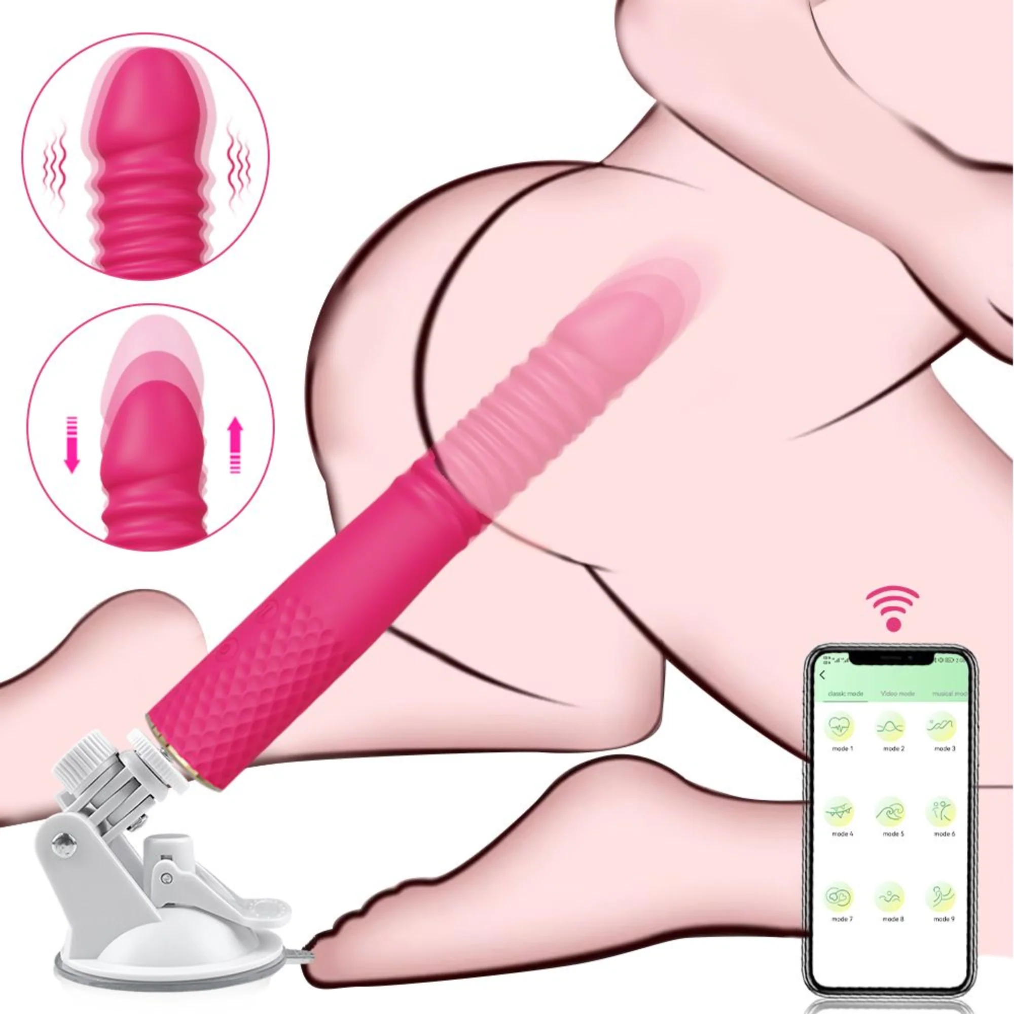 Thrusting and Vibrating Suction Cup Dildo - Easy, Deep, Hands-free O's! - Image 8