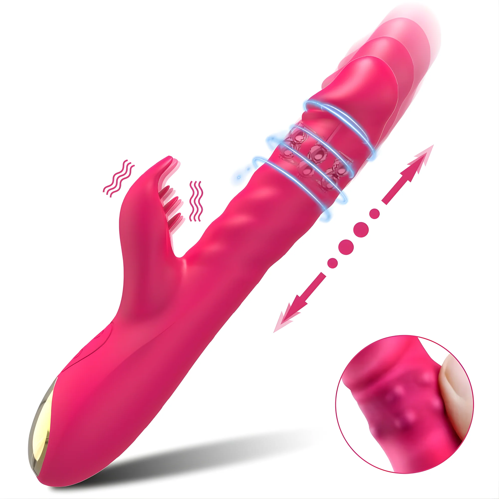 Thrusting Spinning Licking Dual Action Vibrator - Rolling Beads Massage Inner Walls with Every Thrust! - Image 5