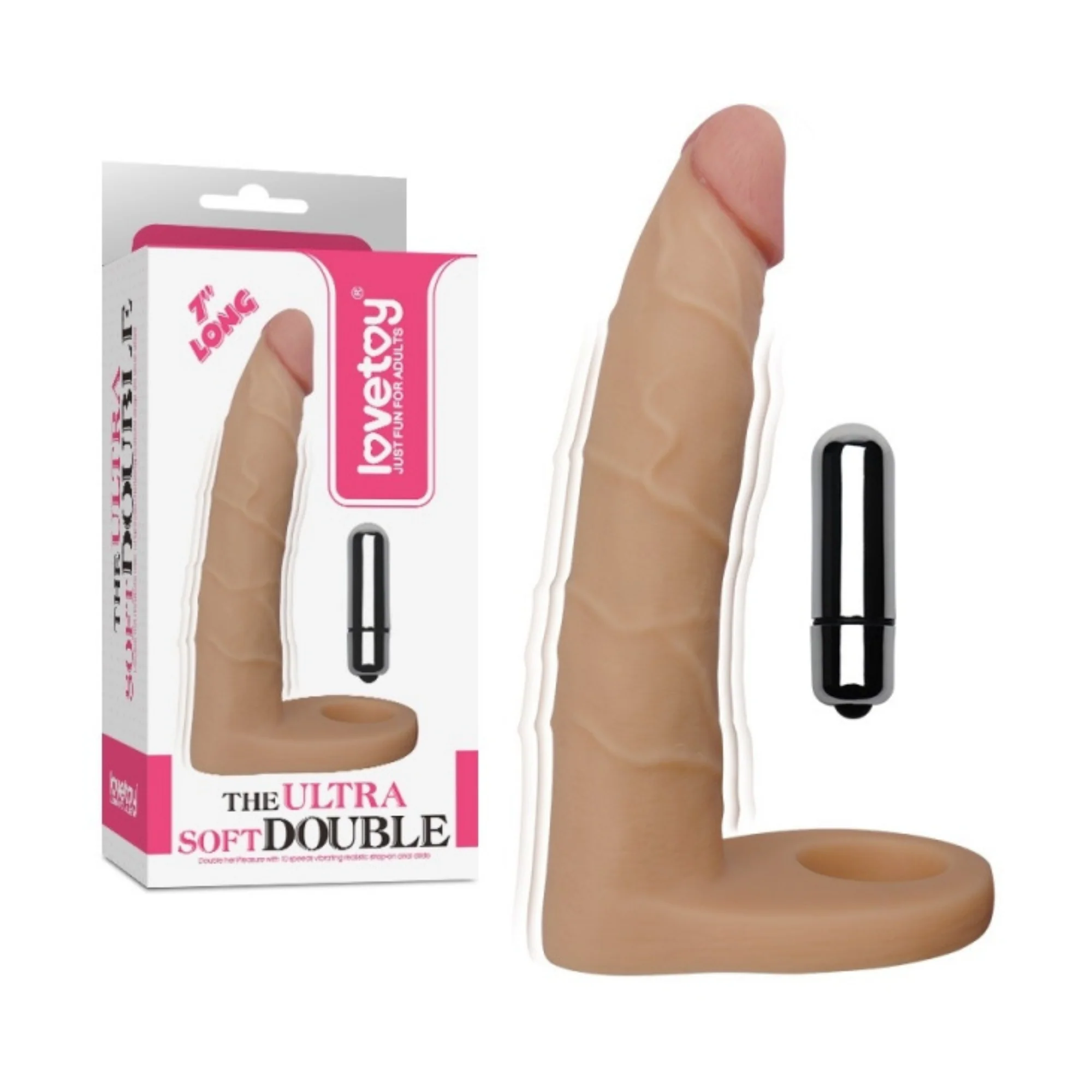 Ultra Soft Double Penetration Vibrating Cock Ring